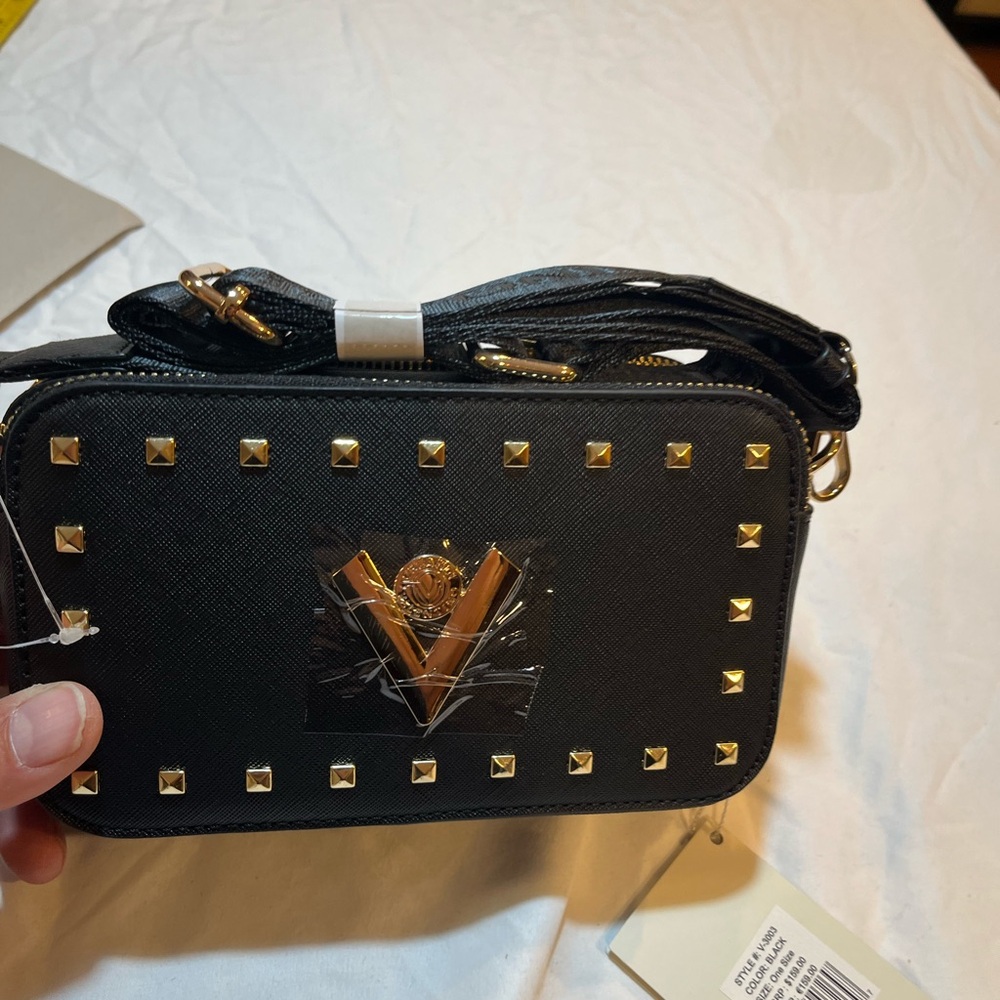 Valentino Orlandi Black Studded Crossbody Bag new with tags